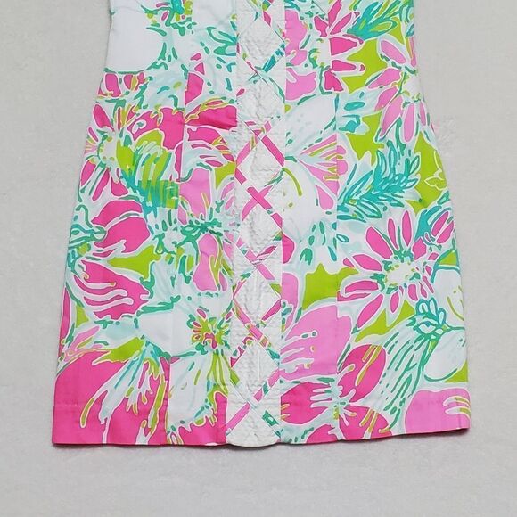 𝅺LILLY Pulitzer Cathy Flamingo Pink Don't Give A Cluck Shift Dress 00 - Picture 4 of 12